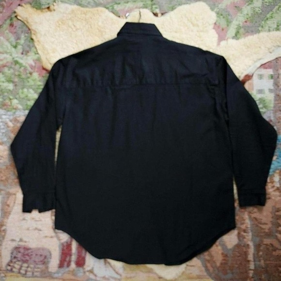 Vtg 90s Black Western Shirt Colorful Embroidery Festival Cowboy Beaded Fringe SM - Picture 6 of 7